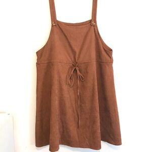 Brown plus size corduroy dress.